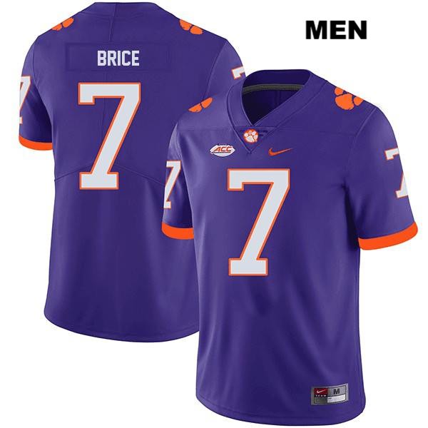 Men's Clemson Tigers #7 Chase Brice Stitched Purple Legend Authentic Nike NCAA College Football Jersey HBN6546BM